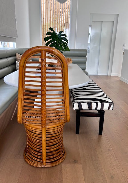 Vintage Rattan High Back Chair