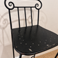 Pair of Vintage Black Metal Scroll Back Bar Stools