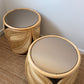 Extra Large Vintage Rattan Palm Side Tables - Two Available