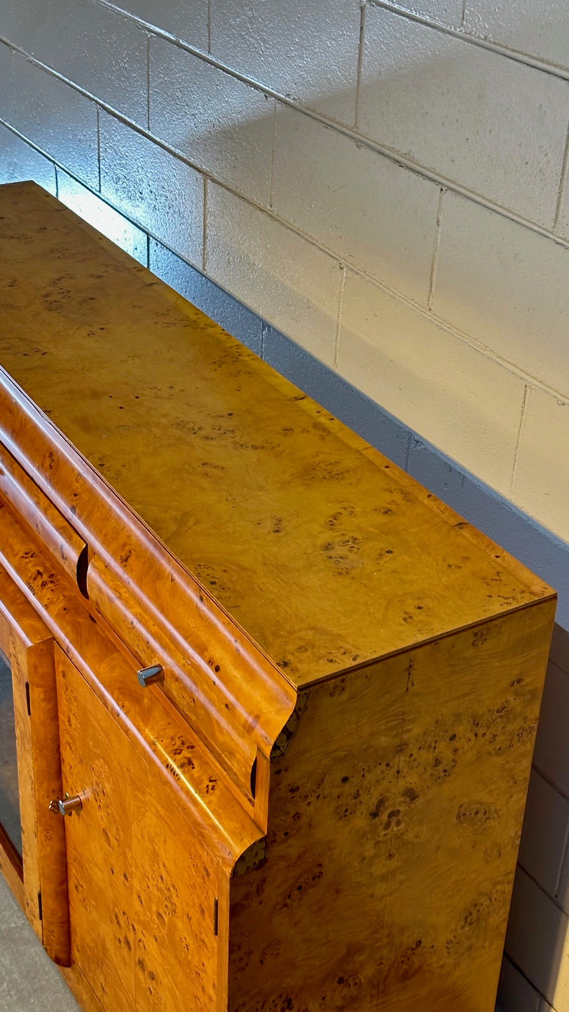 Mid Century Burlwood Sideboard