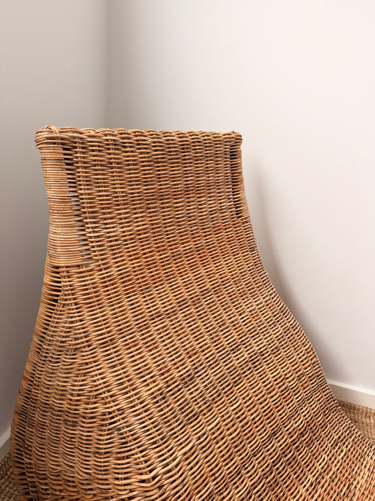 Vintage Ikea Karlskrona Wicker Chaise Lounge by Carl Öjerstam