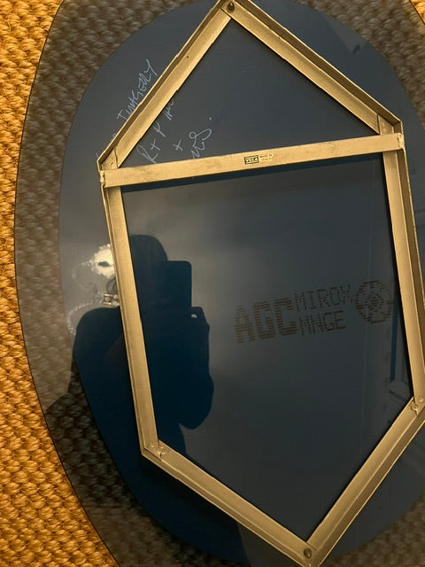 Authentic Veca Blue Mid-Century Mirror