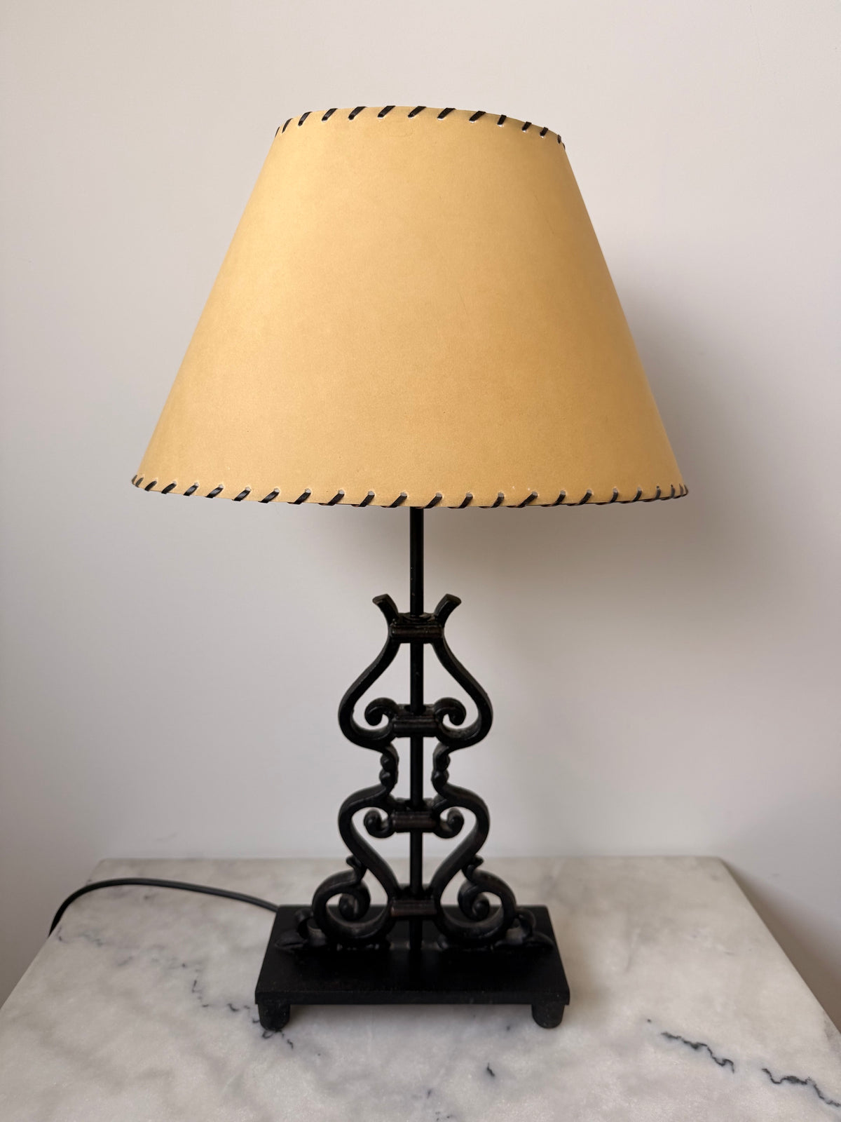 Pair of Vintage Sculptural Steel Table Lamps