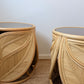 Extra Large Vintage Rattan Palm Side Tables - Two Available