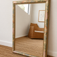 Vintage Floral Framed Mirror with Gold Tone Trim