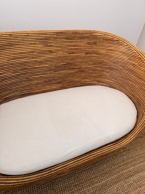 Vintage Pencil Reed Bamboo 2 Seater Lounger