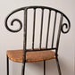 Pair of Vintage Wrought Iron Scroll Back Bar Stools
