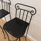 Pair of Vintage Black Metal Scroll Back Bar Stools