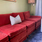 Burnt Orange Velvet Sofa