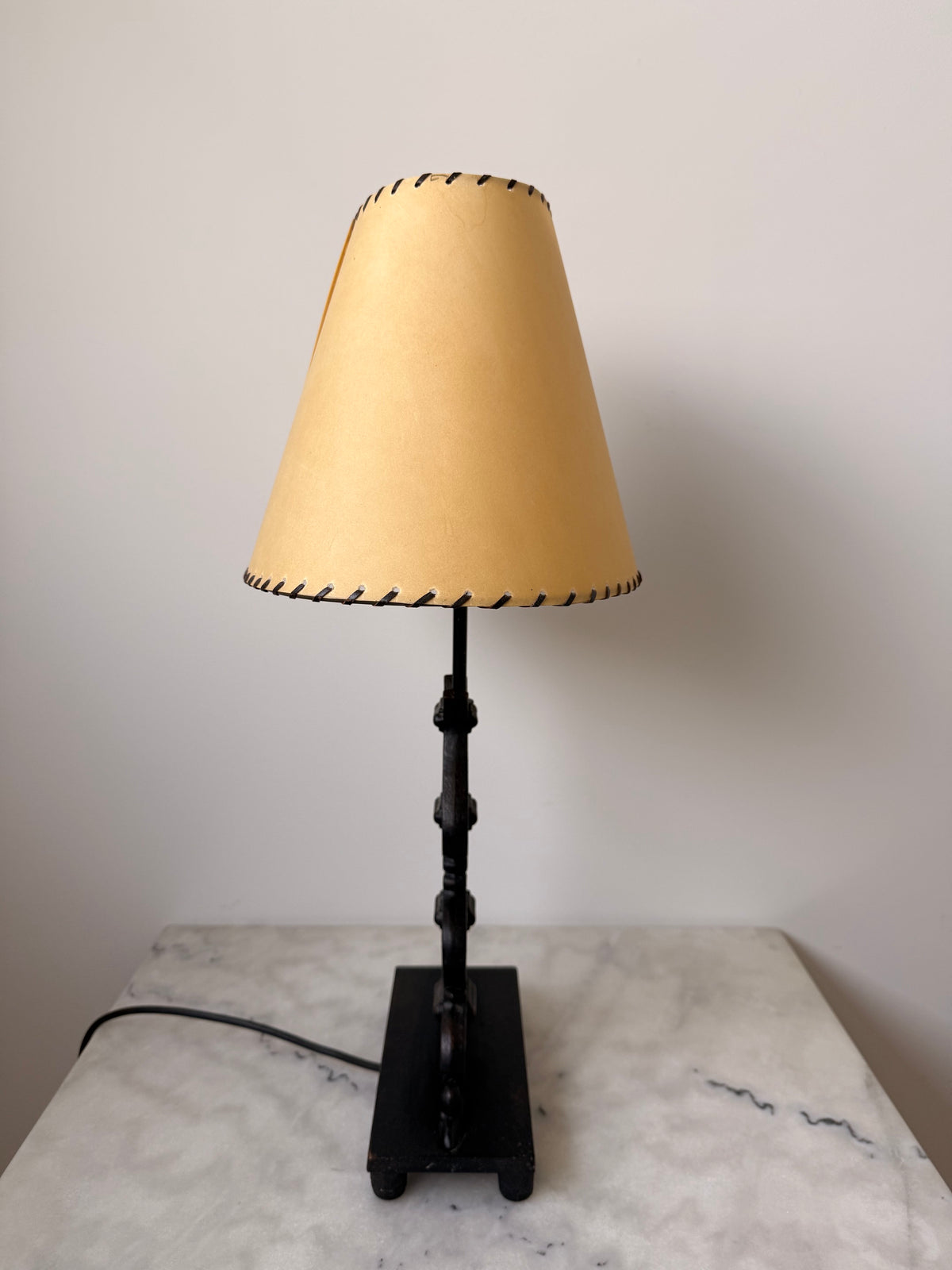 Pair of Vintage Sculptural Steel Table Lamps
