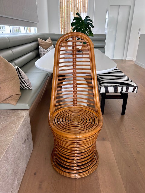 Vintage Rattan High Back Chair