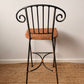 Pair of Vintage Wrought Iron Scroll Back Bar Stools