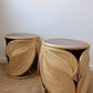 Extra Large Vintage Rattan Palm Side Tables - Two Available