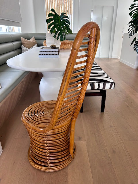 Vintage Rattan High Back Chair