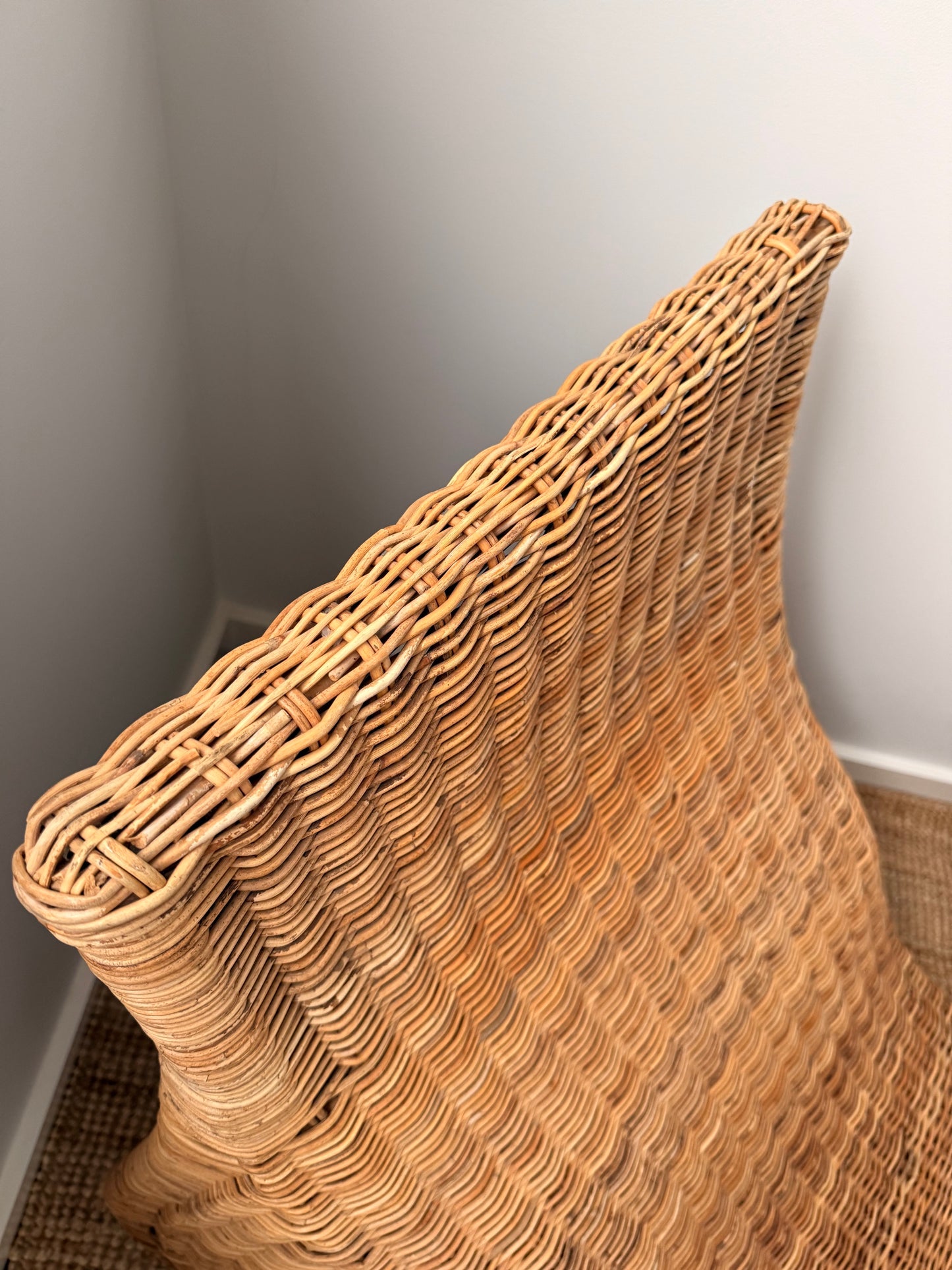 Vintage Ikea Karlskrona Wicker Chaise Lounge by Carl Öjerstam