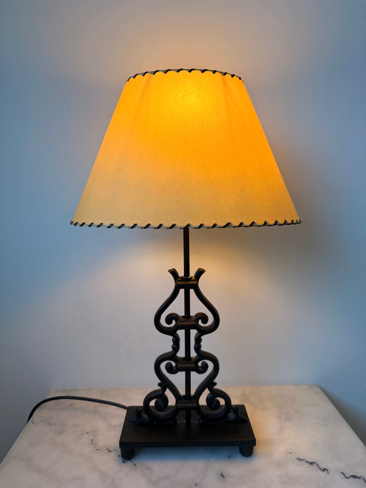 Pair of Vintage Sculptural Steel Table Lamps