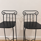 Pair of Vintage Black Metal Scroll Back Bar Stools