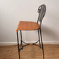 Pair of Vintage Wrought Iron Scroll Back Bar Stools