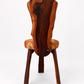 Vintage Brutalist Solid Timber Dining Setting with Four Chairs