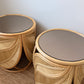 Extra Large Vintage Rattan Palm Side Tables - Two Available