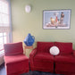Burnt Orange Vintage Velvet Sofa