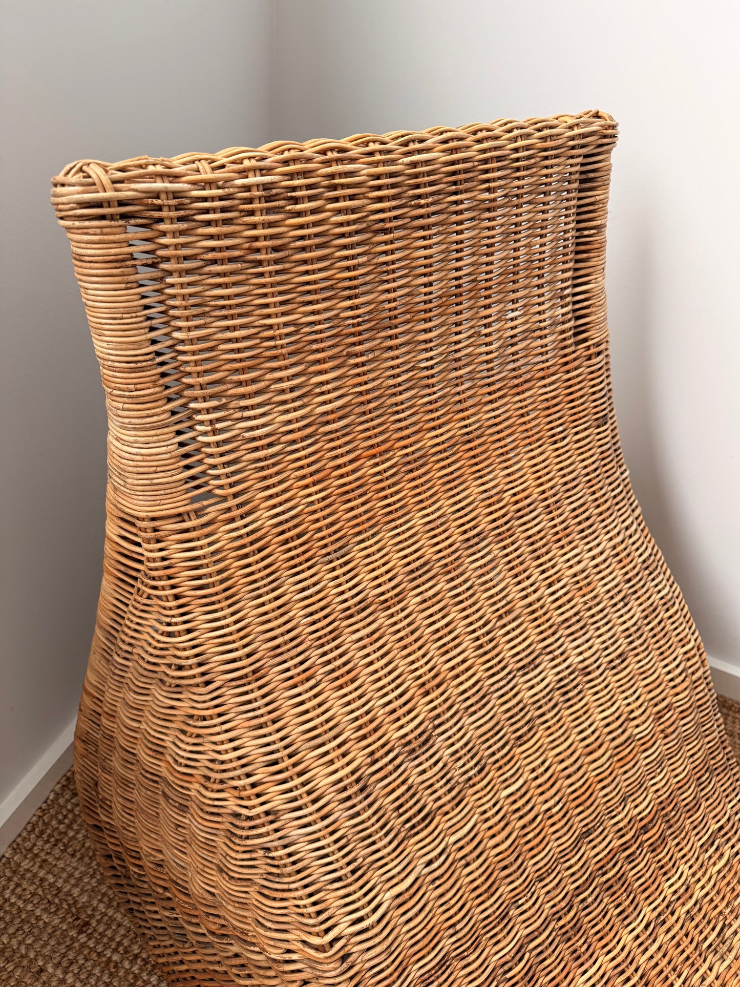 Vintage Ikea Karlskrona Wicker Chaise Lounge by Carl Öjerstam