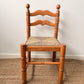 Set of Six Vintage Timber Rush Ladderback Dining Chairs