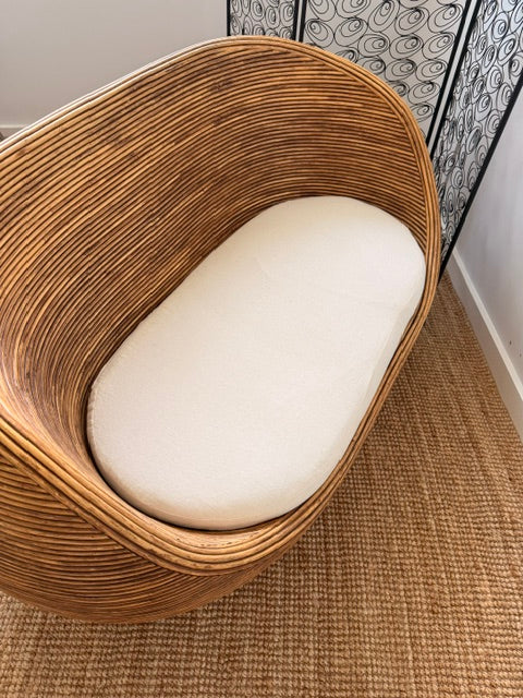 Vintage Pencil Reed Bamboo 2 Seater Lounger