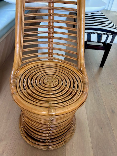 Vintage Rattan High Back Chair