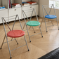 Set of 8 Vintage Chrome Dining Chairs with Terrazzo-Style Seats