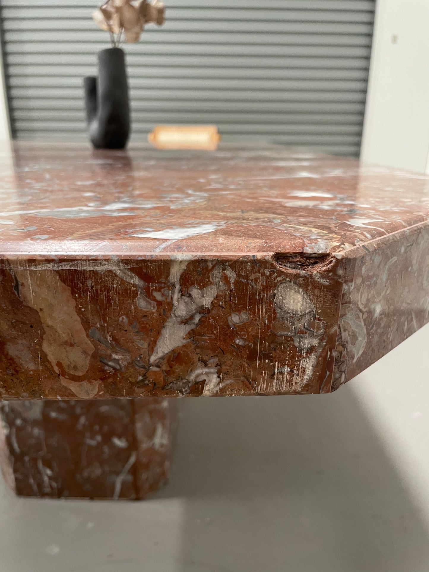 Rosso Bilbao Marble Dining Table