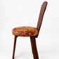 Vintage Brutalist Solid Timber Dining Setting with Four Chairs