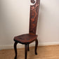 Antique Carved Oak Spinning Chair with Grapevine Detail
