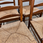 Set of Five Vintage Timber Ladder Back Dining Chairs with Rush Seats
