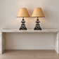 Pair of Vintage Sculptural Steel Table Lamps