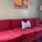 Burnt Orange Velvet Sofa