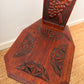 Antique Carved Oak Spinning Chair with Grapevine Detail