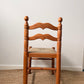 Set of Six Vintage Timber Rush Ladderback Dining Chairs