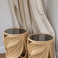 Extra Large Vintage Rattan Palm Side Tables - Two Available