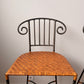 Pair of Vintage Wrought Iron Scroll Back Bar Stools