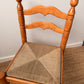 Set of Six Vintage Timber Rush Ladderback Dining Chairs