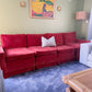 Burnt Orange Vintage Velvet Sofa