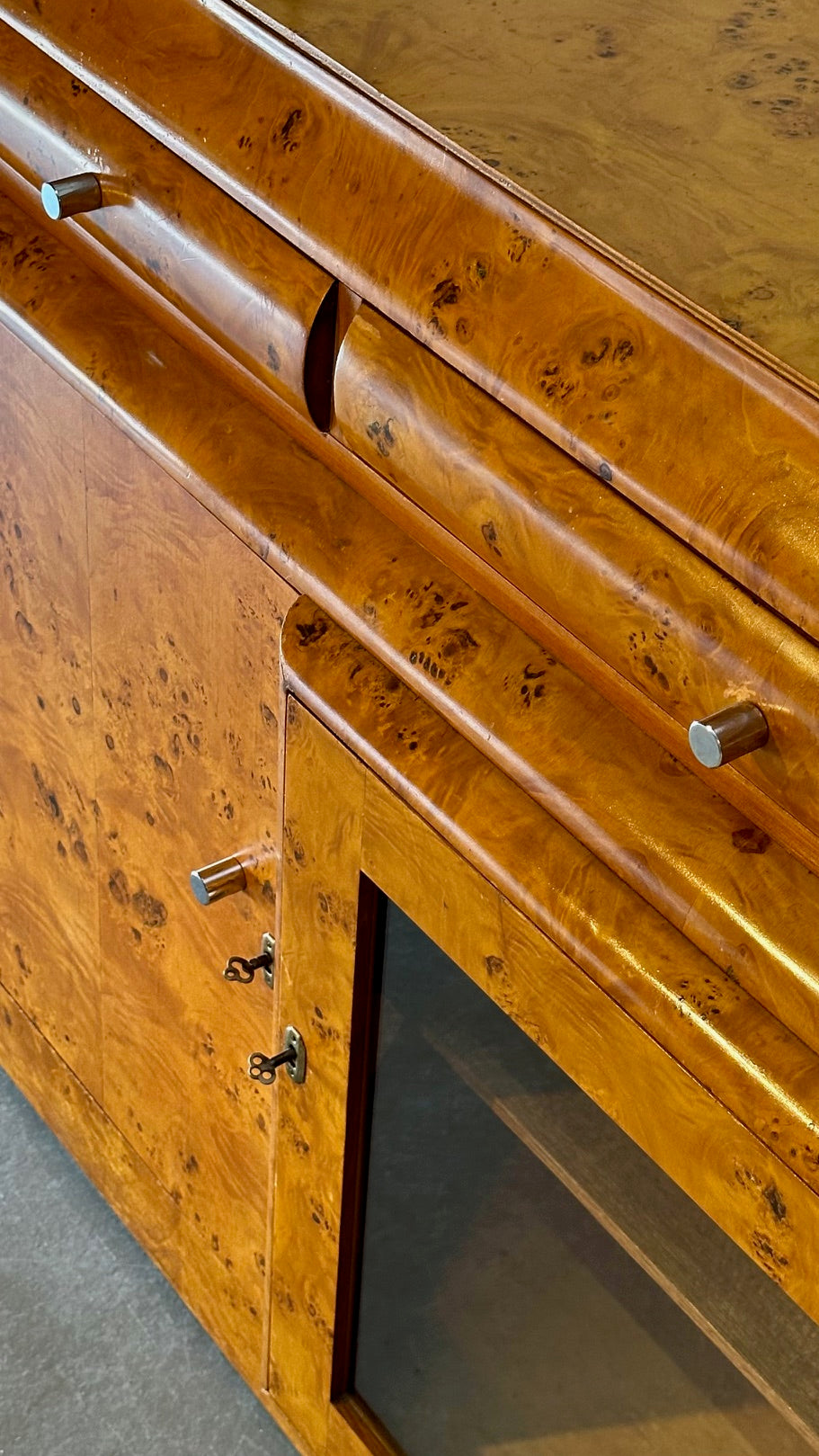 Mid Century Burlwood Sideboard