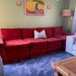 Burnt Orange Vintage Velvet Sofa