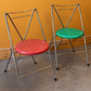 Set of 8 Vintage Chrome Dining Chairs with Terrazzo-Style Seats