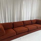 - Restored Bespoke Rust Boucle Modular Sofa and Armchair Set