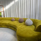 Bespoke Chartreuse Velvet Curved Modular Sofa