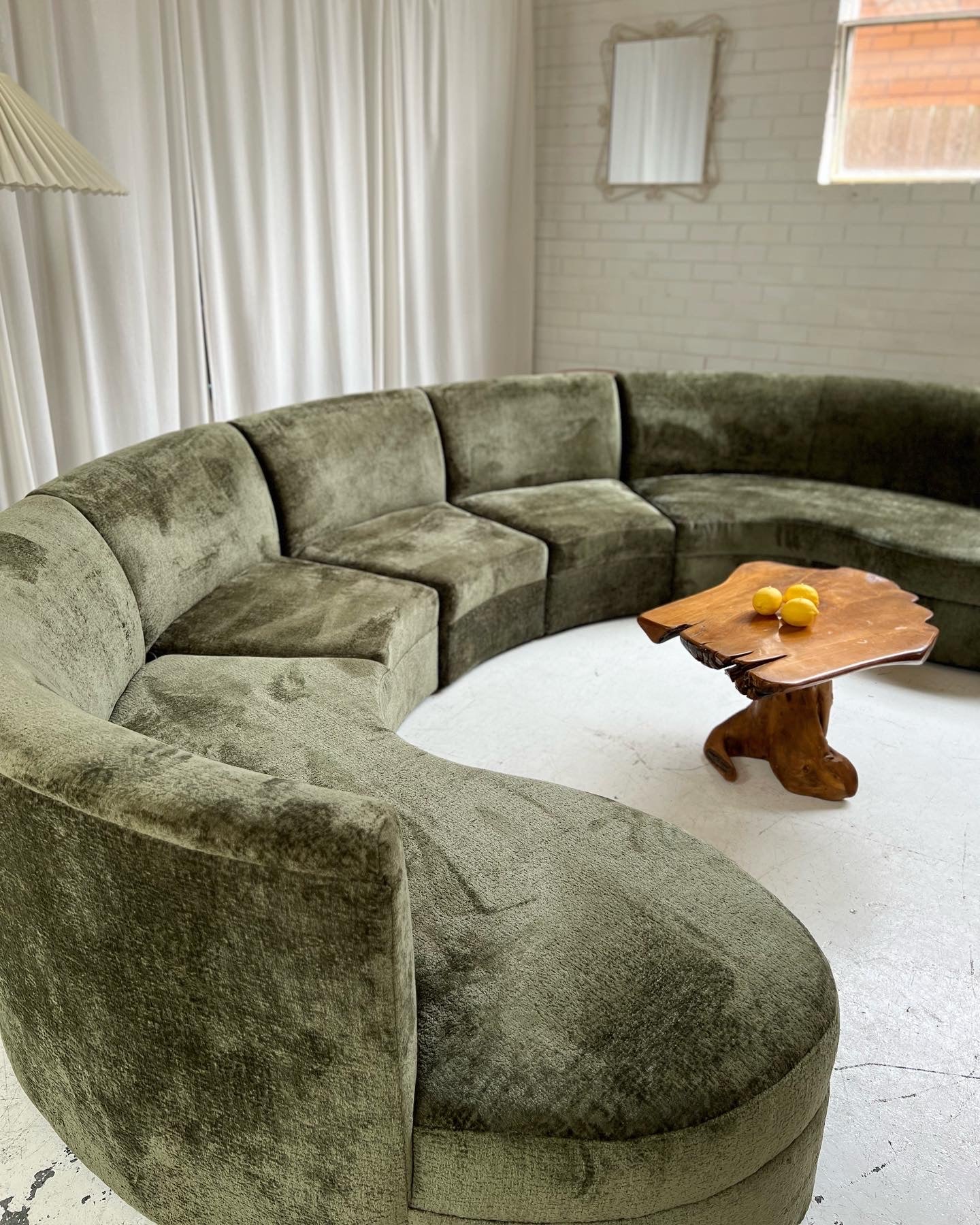 - Bespoke Velvet Chenille Curved Modular Sofa