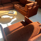 - Restored Bespoke Rust Boucle Modular Sofa and Armchair Set