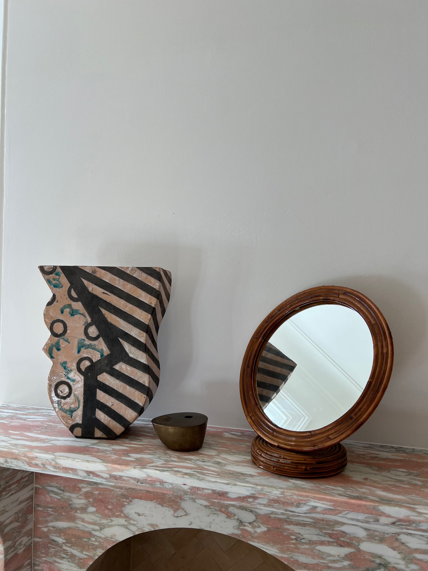 Mid Century Italian Bamboo Mirror